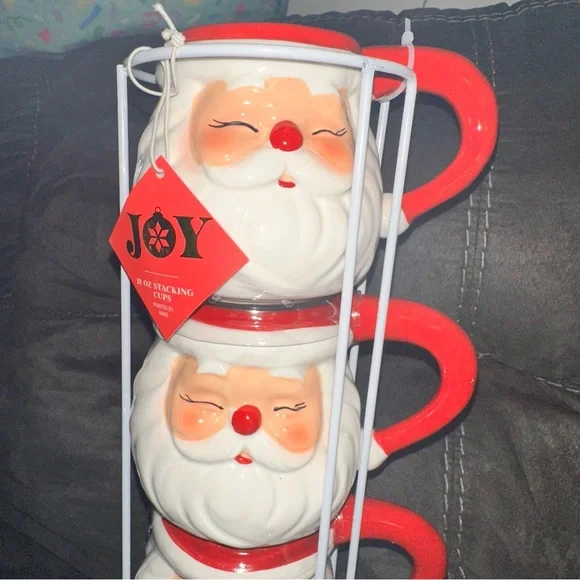 NEW Unused Stackable Santa Mugs - Perfect Christmas Gift or Holiday Decor - Picture 6 of 8